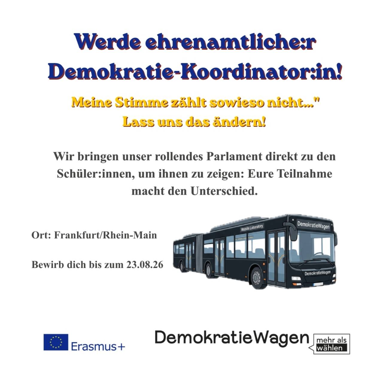 Democracy needs you. Become a volunteer Democracy Coordinator.
