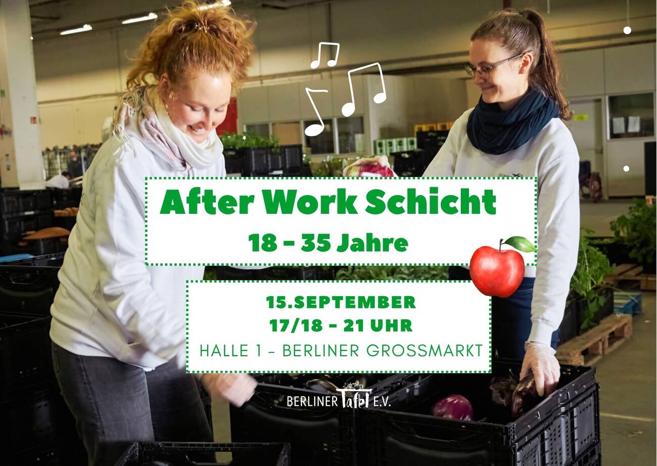 Sorting food at the Berliner Tafel Youth After Work Shift